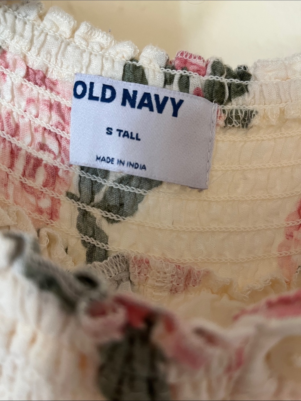 Old Navy Cream Midi Dress with Pink Rose Print - Picture 6 of 13